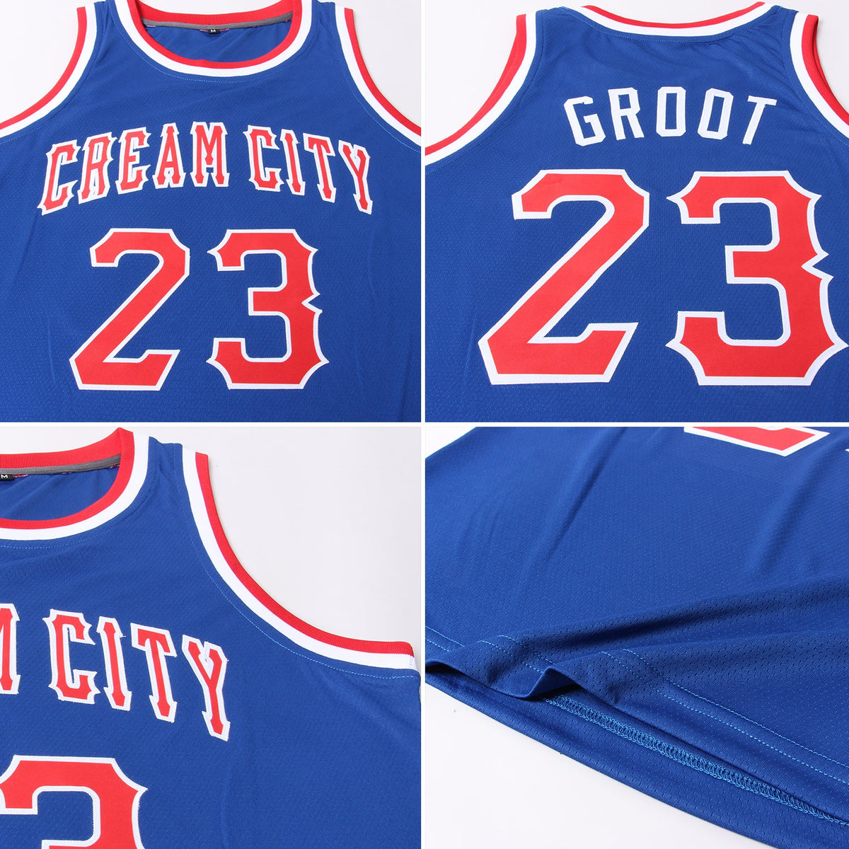 Custom Royal Red-White Round Neck Rib-Knit Basketball Jersey