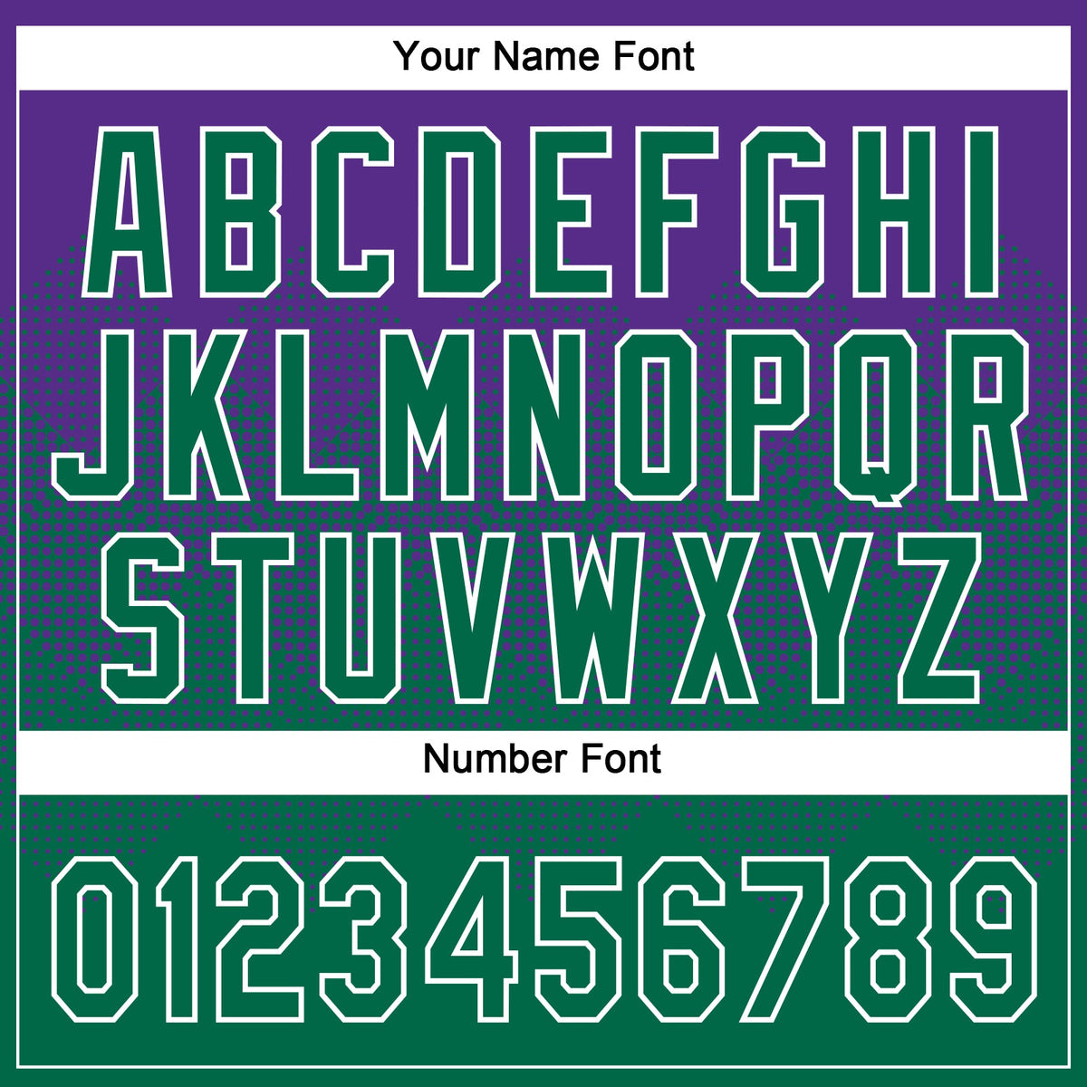 Custom Purple Kelly Green-White 3D Gradient Square Shape Two-Button Unisex Softball Jersey