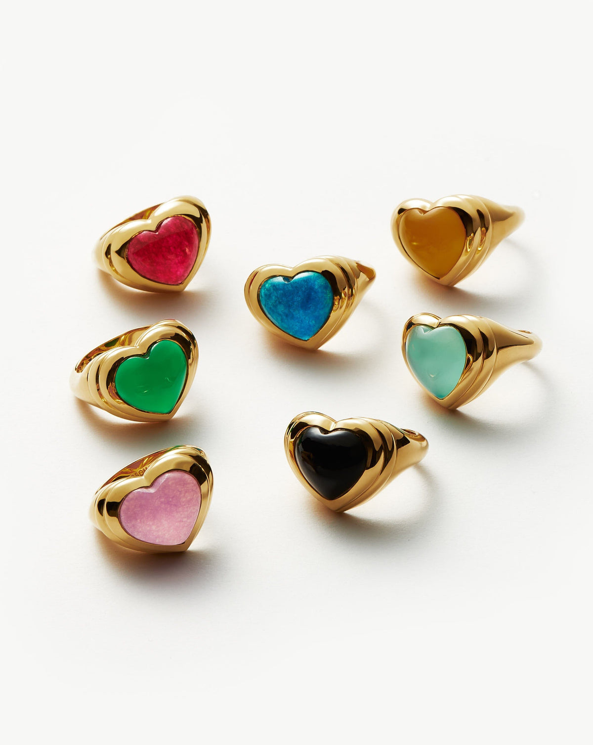 Jelly Heart Gemstone Ring | 18ct Gold Plated/Pink Quartz