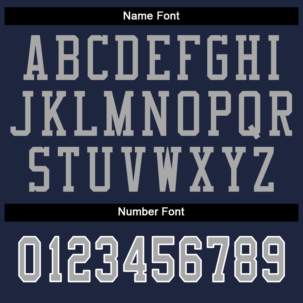 Custom Navy Gray-White Split Fashion Football Jersey
