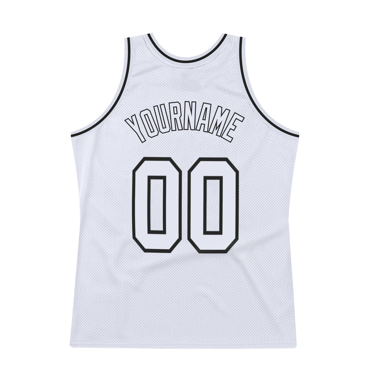 Custom White White-Black Authentic Throwback Basketball Jersey