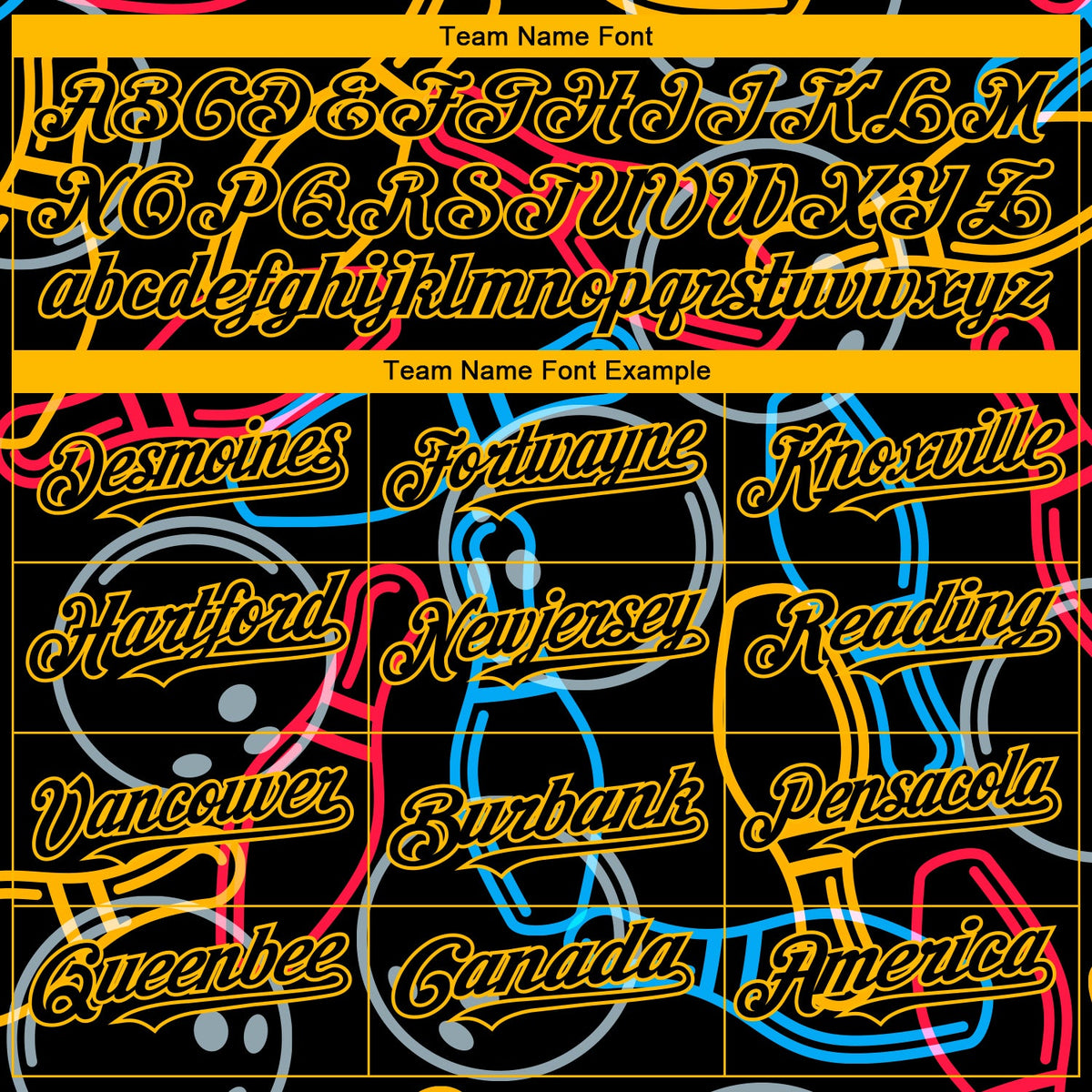 Custom Black Gold 3D Pattern Design Bowling Authentic Baseball Jersey