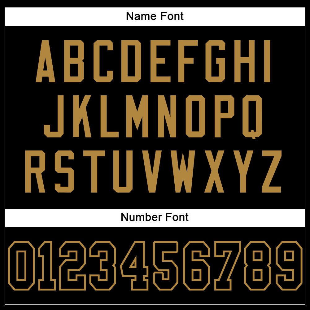 Custom Black Black-Old Gold Mesh Authentic Football Jersey