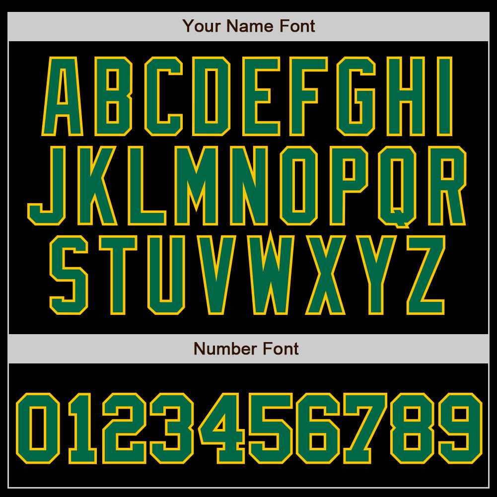 Custom Black Kelly Green Pinstripe Kelly Green-Gold Authentic Baseball Jersey