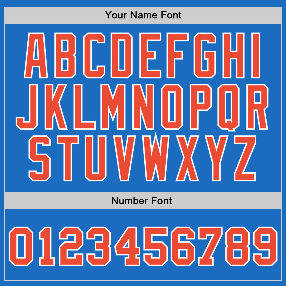 Custom Blue Orange-White Authentic Throwback Basketball Jersey