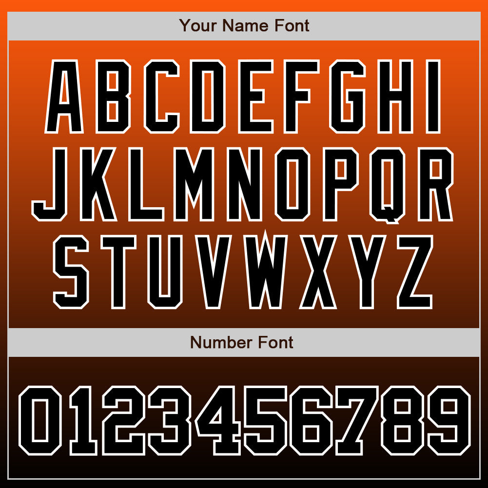 Custom Orange Black-White Authentic Fade Fashion Baseball Jersey