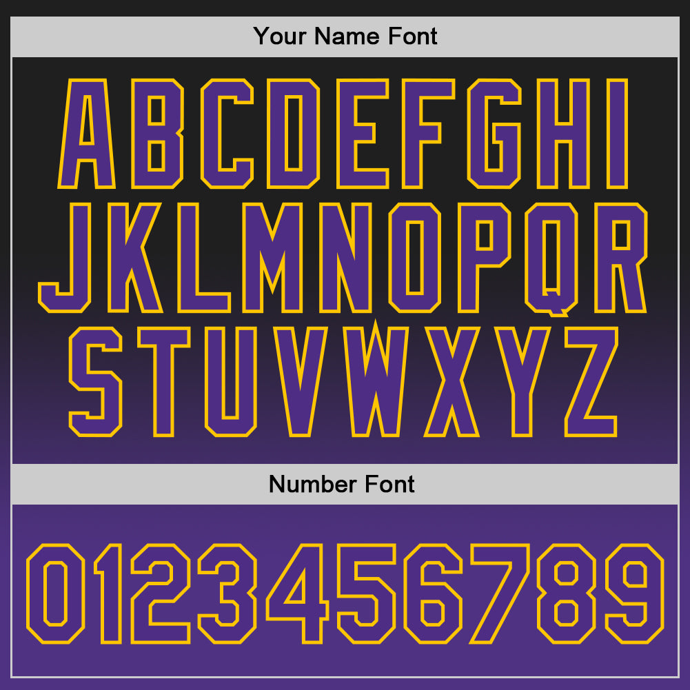 Custom Black Purple-Gold Authentic Fade Fashion Basketball Jersey