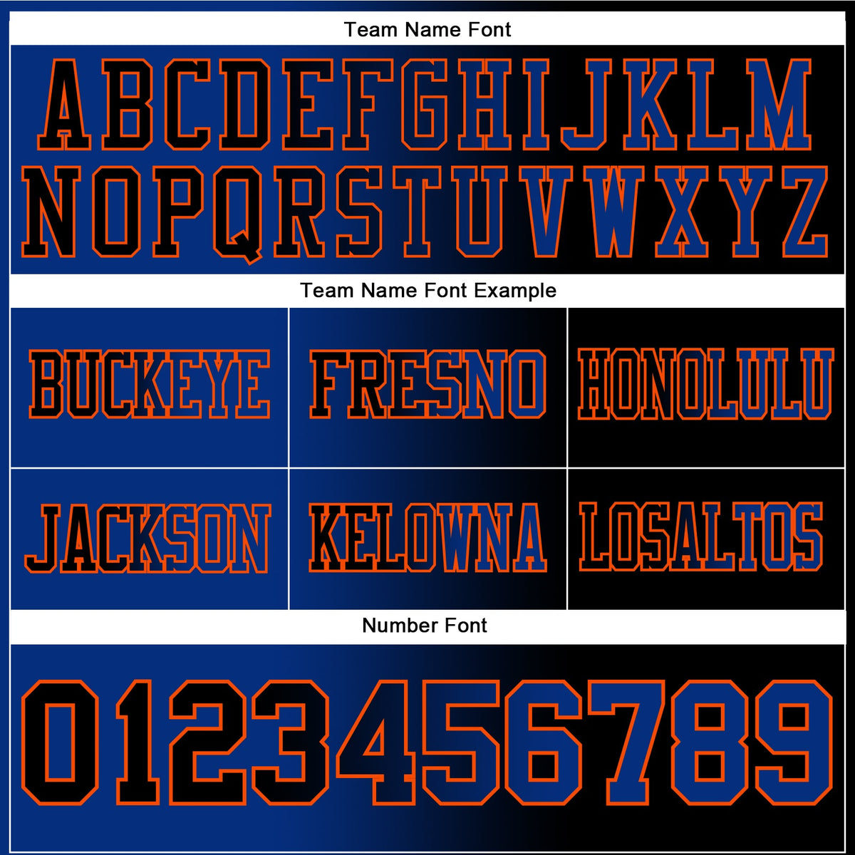 Custom Black Royal-Orange Authentic Gradient Fashion Football Jersey