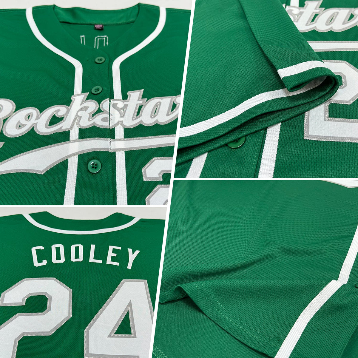 Custom Kelly Green White-Gray Authentic St. Patrick's Day Baseball Jersey