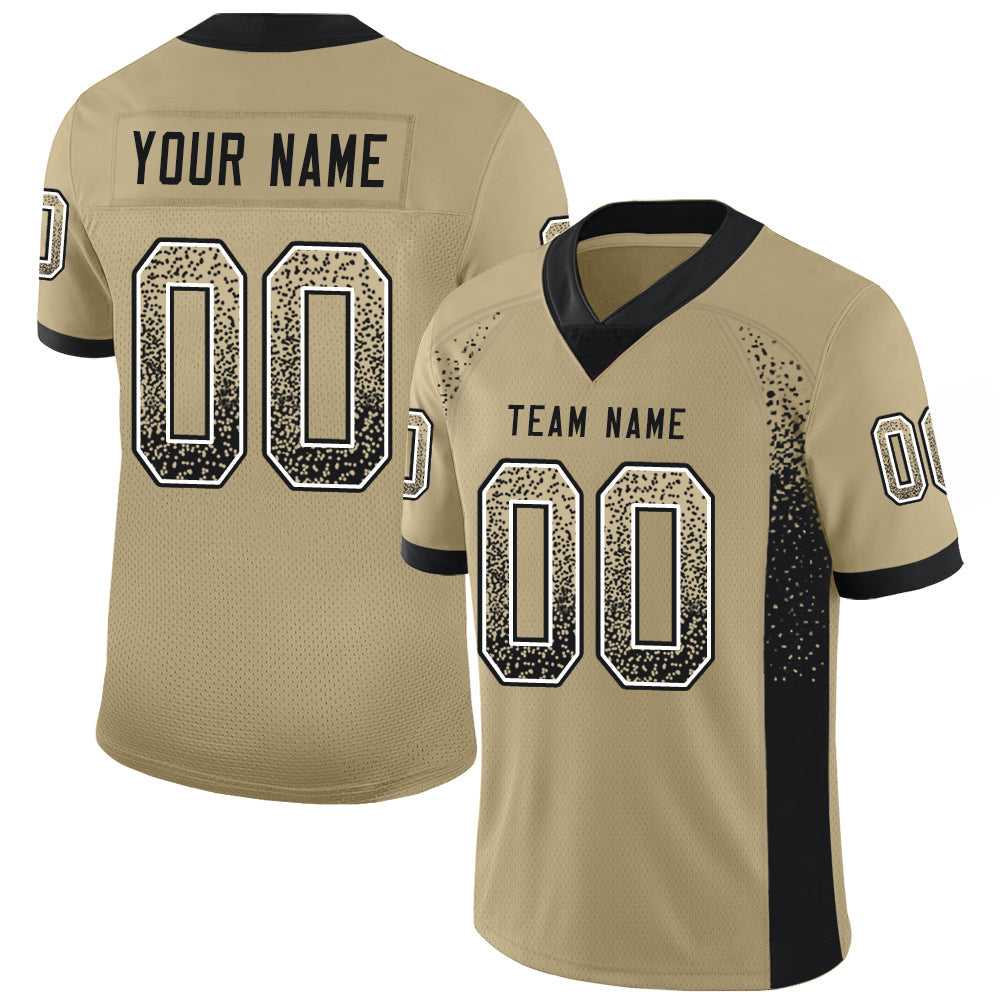 Custom Vegas Gold Black-White Drift Fashion Football Jersey