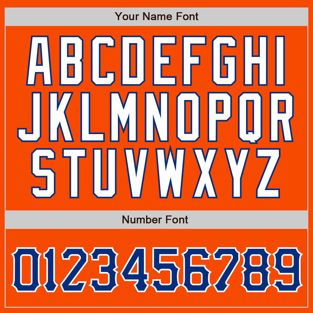 Custom Orange White Pinstripe Royal-White Authentic Baseball Jersey