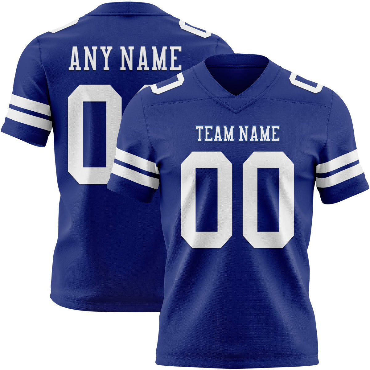 Custom Royal White Authentic Football Jersey