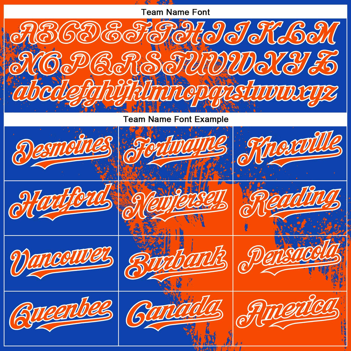 Custom Orange Thunder Blue-White 3D Pattern Abstract Brush Stroke Two-Button Unisex Softball Jersey