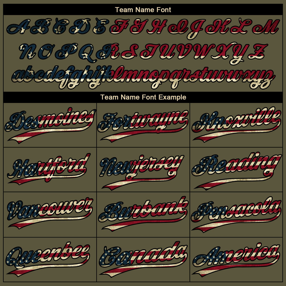 Custom Olive Cream Pinstripe Vintage USA Flag-Black Salute To Service Star Raglan Sleeves Two-Button Unisex Softball Jersey