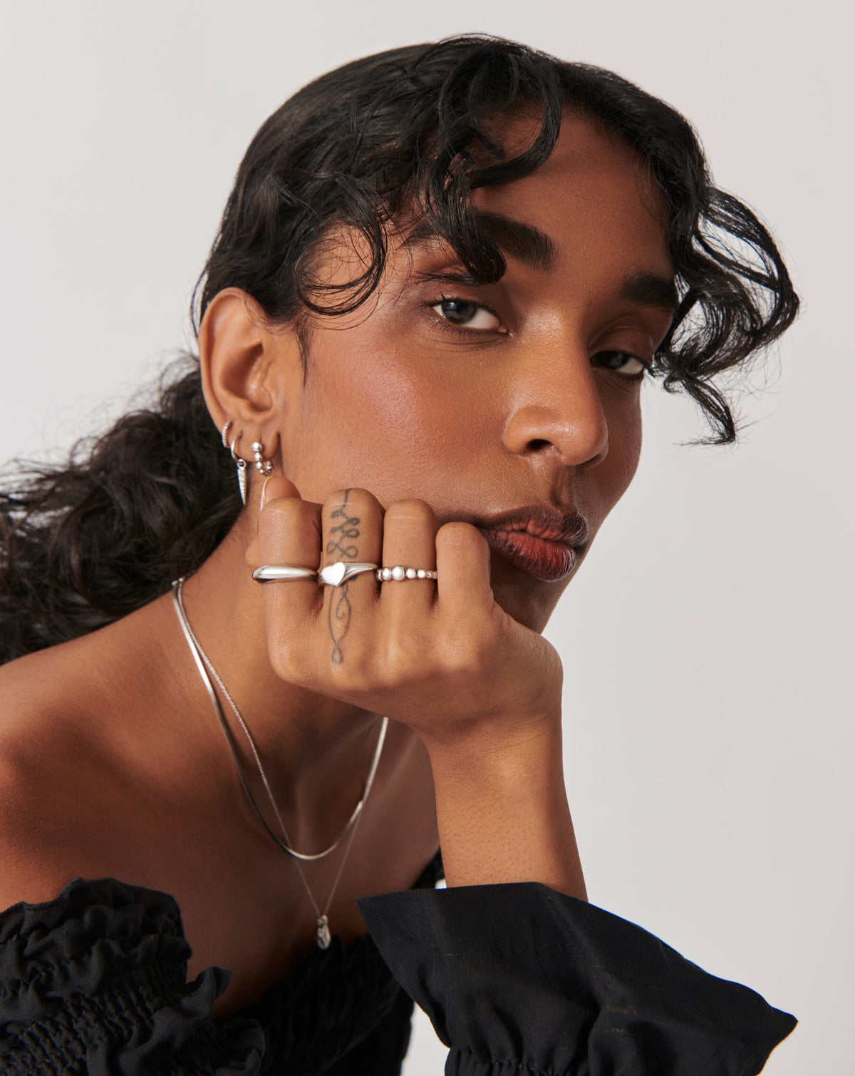Beaded Stacking Ring | Sterling Silver