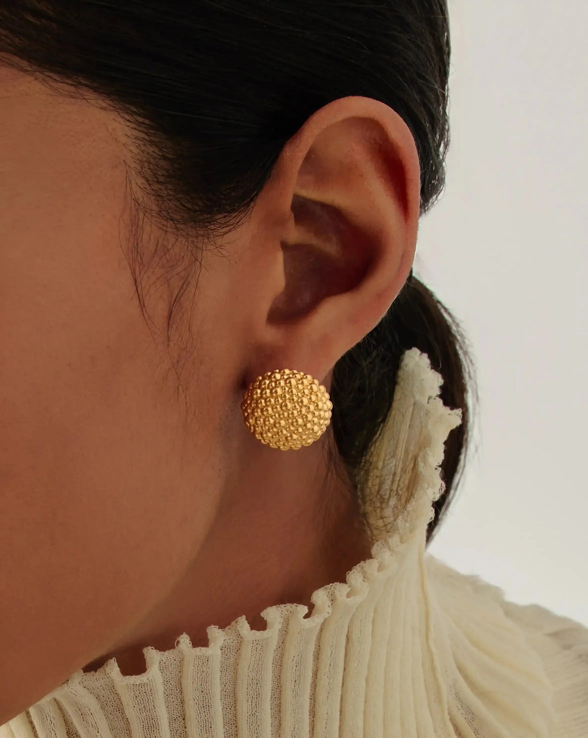 Baya Dome Stud Earrings | 18ct Gold Plated