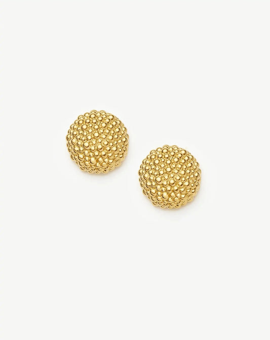 Baya Dome Stud Earrings | 18ct Gold Plated