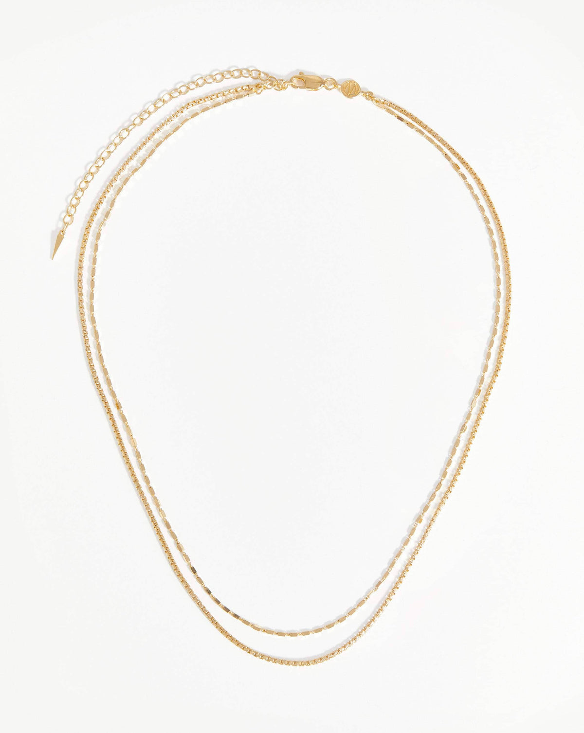 Box Link Double Chain Necklace | 18ct Gold Vermeil