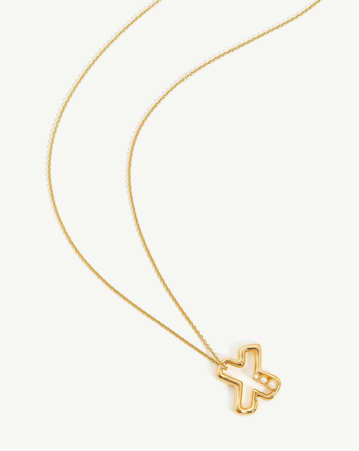 Chubby Pearl Initial Pendant Necklace  - Initial X | 18ct Gold Vermeil/Pearl