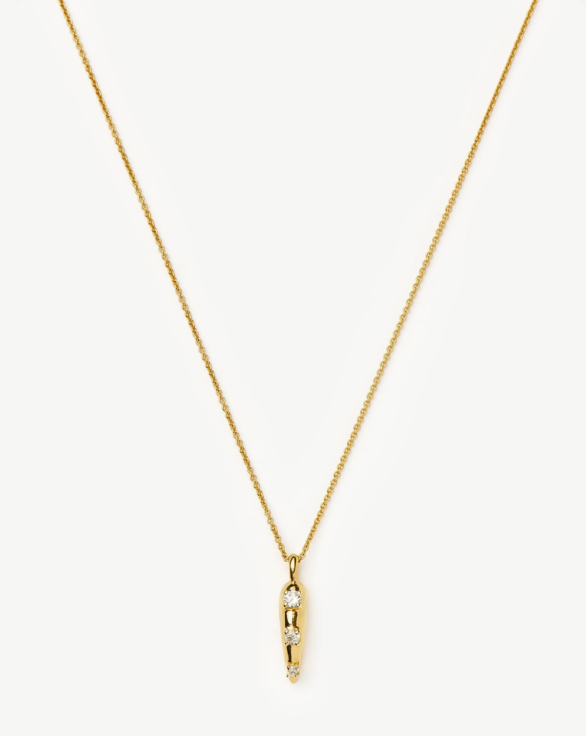 Claw Studded Pendant Necklace