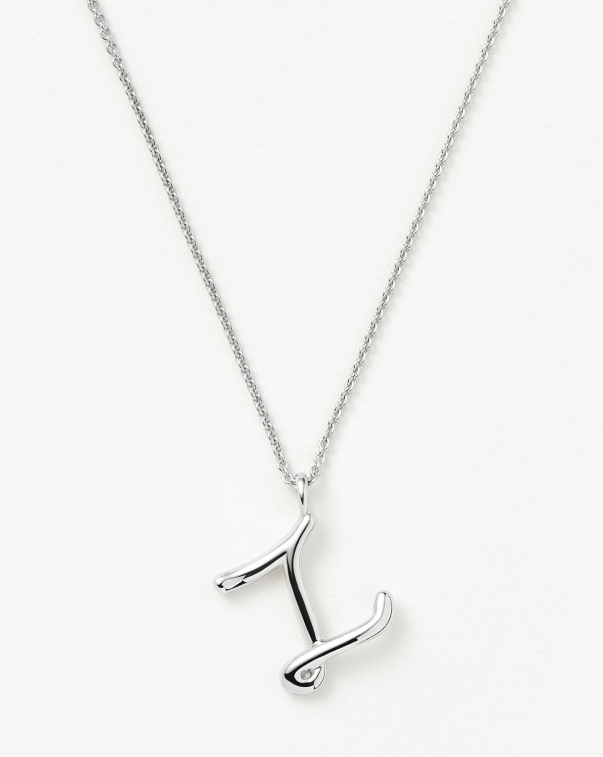 Curly Molten Initial Pendant Necklace - Z | Sterling Silver