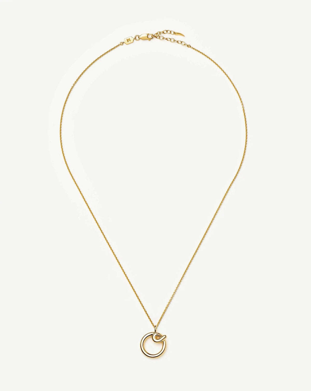 Curly Molten Initial Pendant Necklace - O | 18ct Gold Vermeil