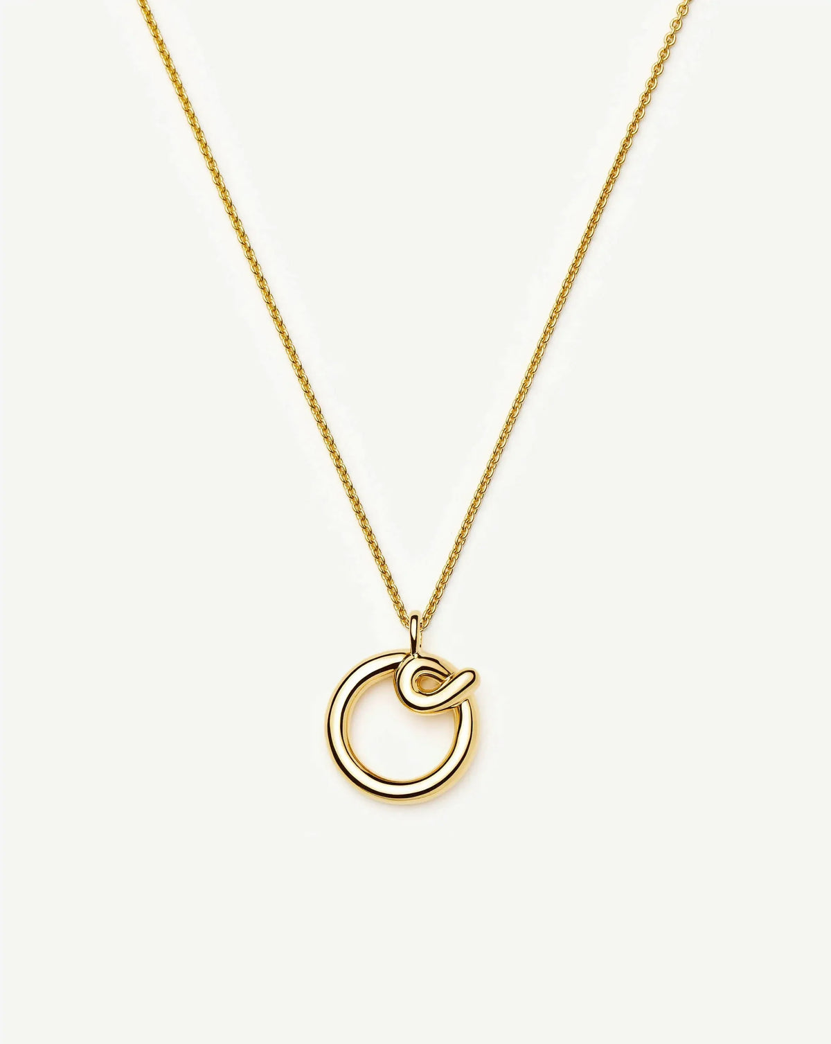 Curly Molten Initial Pendant Necklace - O | 18ct Gold Vermeil