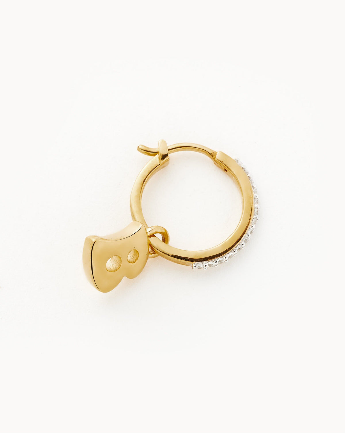 Initial Single Charm Hoop Earring - Initial B | 18ct Gold Vermeil