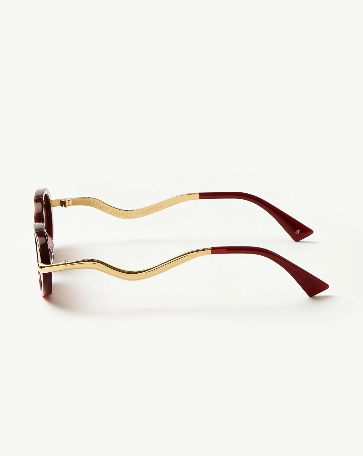 Jimmy Fairly Elvissa Oval Sunglasses | Gold Plated/Cherry