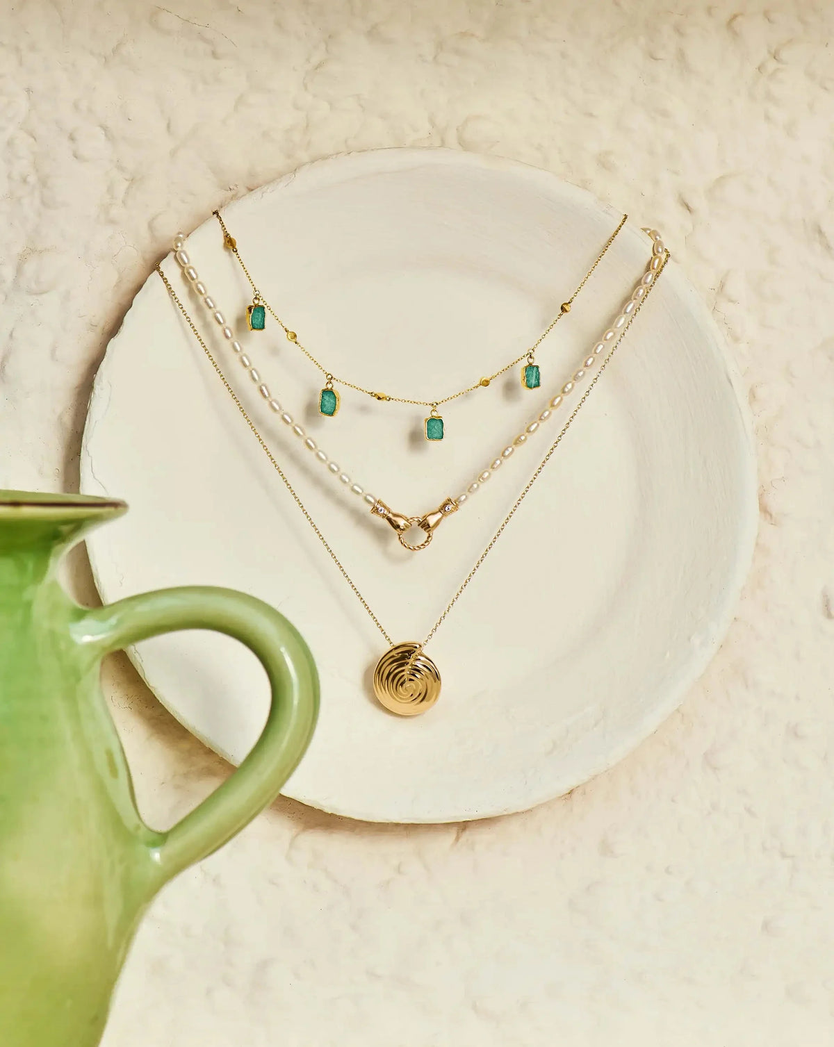 Lena Charm Choker | 18ct Gold Plated/Amazonite