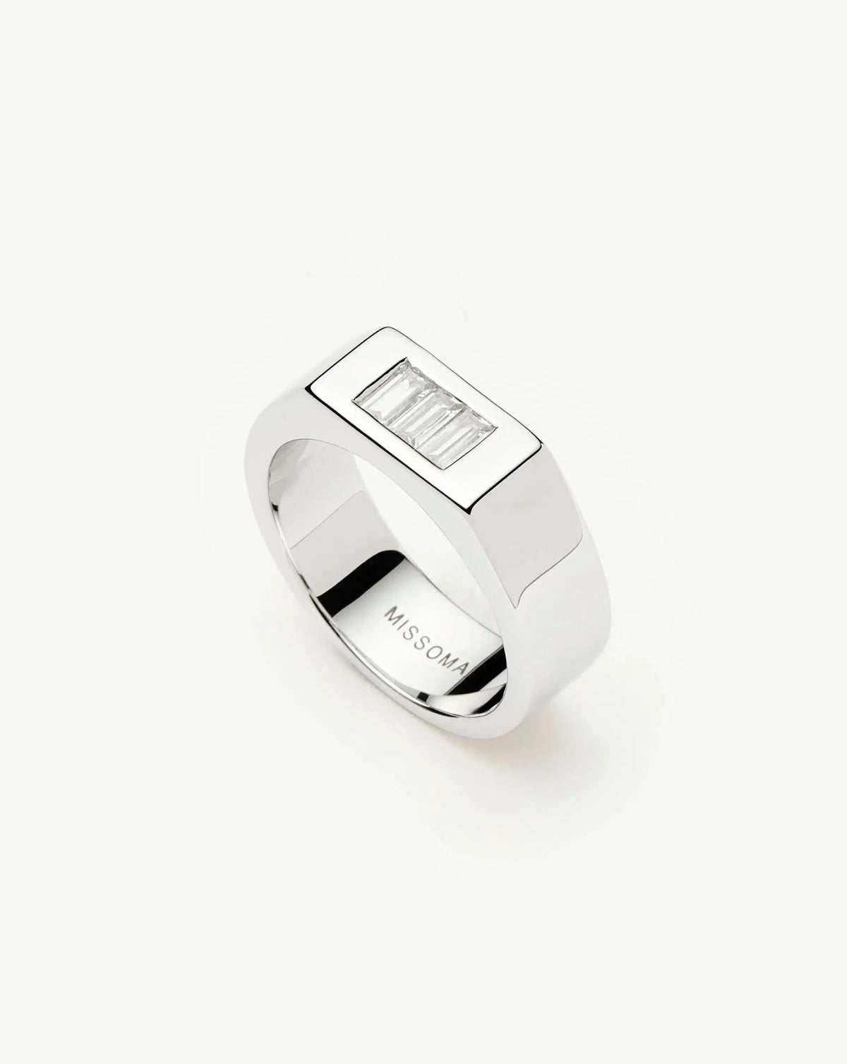 Lucy Williams Triple Stone Chunky Ring | Silver Plated