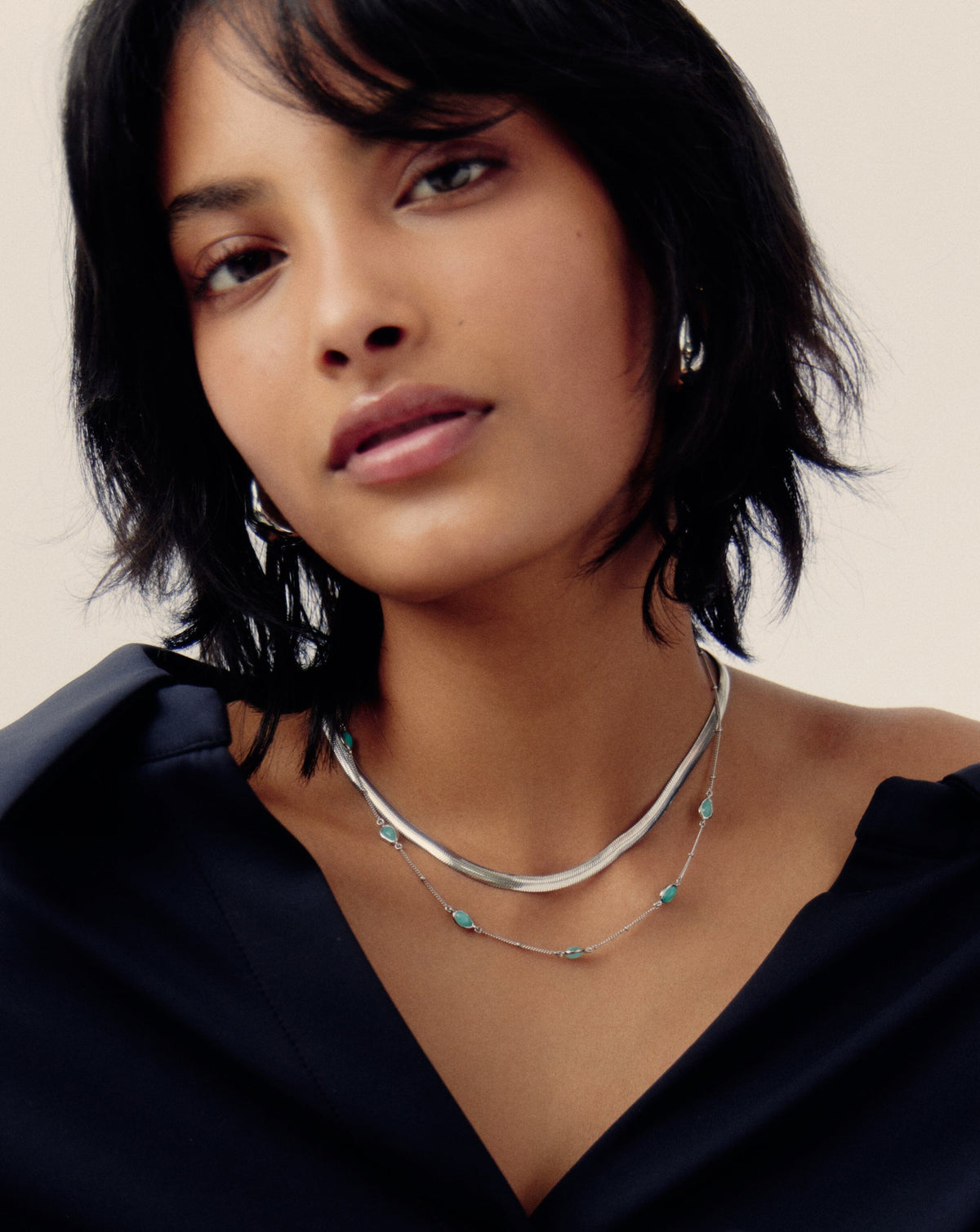 Magma Gemstone Charm Choker | Sterling Silver/Amazonite