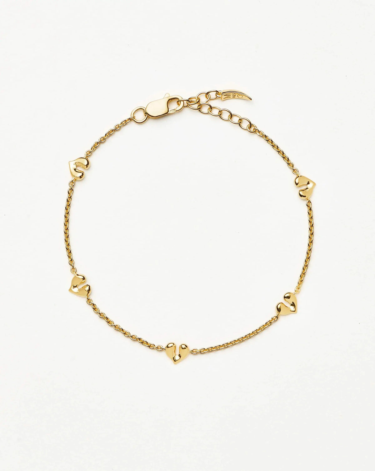 Molten Heart Mini Charm Bracelet | 18ct Gold Vermeil
