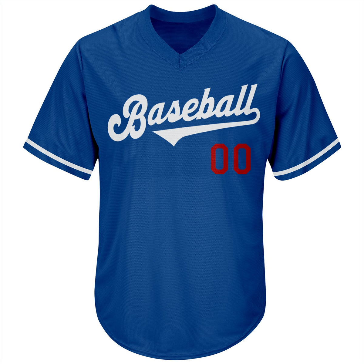 Custom Royal White-Red Authentic Rib-Knit Baseball Jersey Shirt