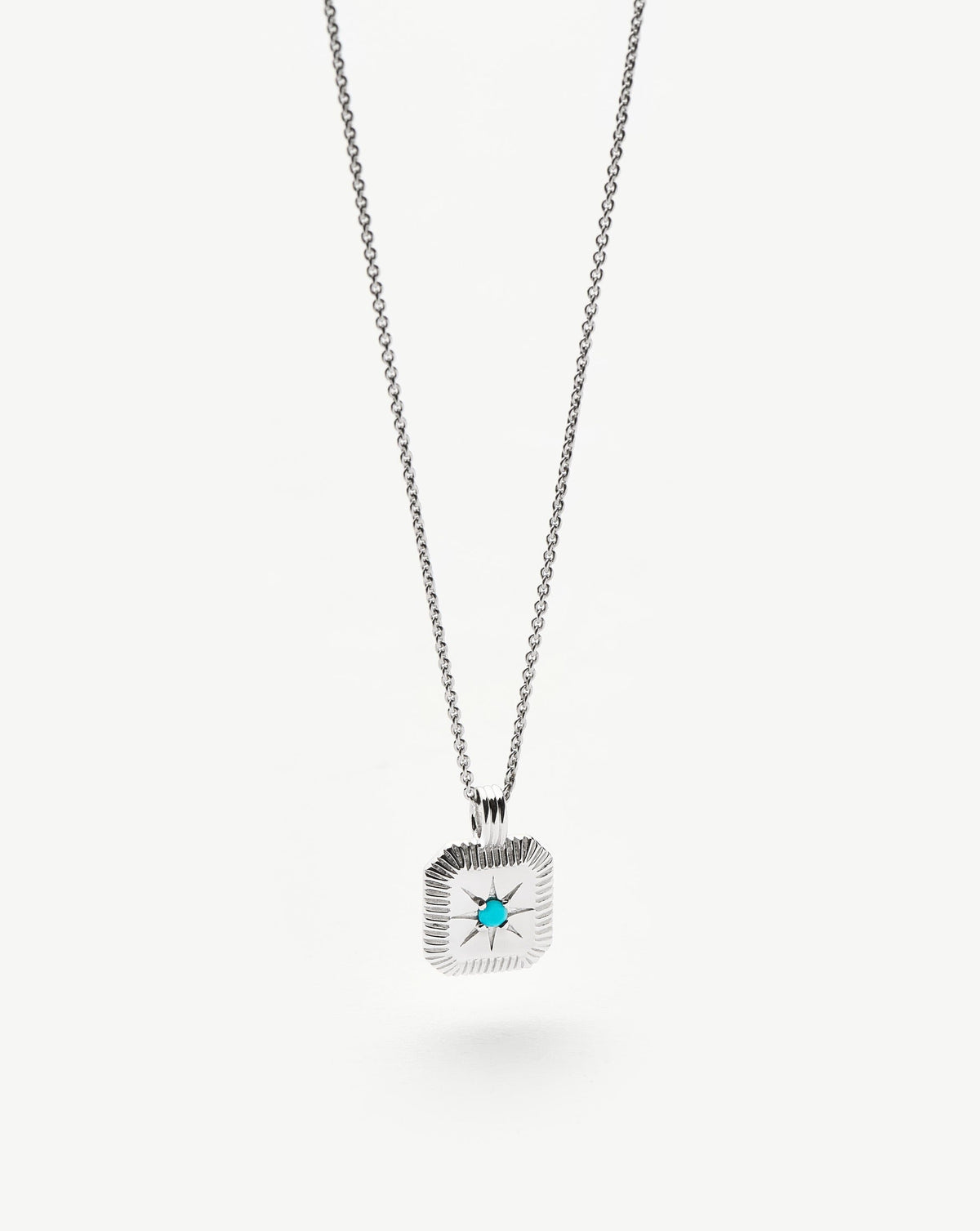 December Birthstone Pendant Necklace | Dyed Turquoise Magnesite/Sterling Silver